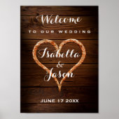 Welkom | Rustisch metaalwoudhuwelijk Poster (Voorkant)