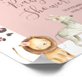 Welkom Safari Animals Boho Pampas Grass Poster (Hoek)