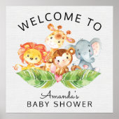 Welkom Safari Oerwoud Baby shower Sign Poster (Voorkant)