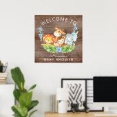 Welkom Safari Oerwoud Baby shower Sign Poster (Thuiskantoor)