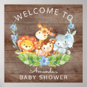 Welkom Safari Oerwoud Baby shower Sign Poster (Voorkant)