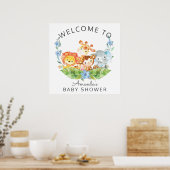 Welkom Safari Oerwoud Baby shower Sign Poster (Keuken)