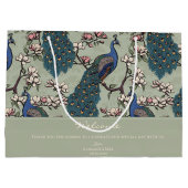 Welkom Sage Green Floral Pauw Groot Cadeauzakje (Achterkant)