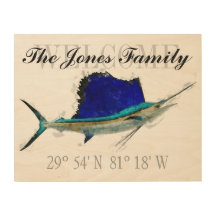 Welkom Sailfish Sign met GPS-coördinaten