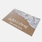Welkom Sandy Beach gepersonaliseerde deurmat (Schuin)