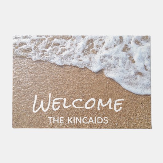 Welkom Sandy Beach gepersonaliseerde deurmat (Voorkant)