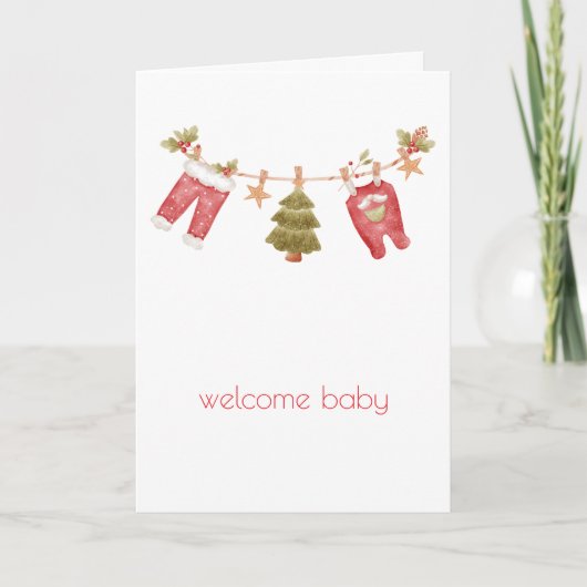 Welkom Santa Baby Gefeliciteerd Kaart (Voorkant)