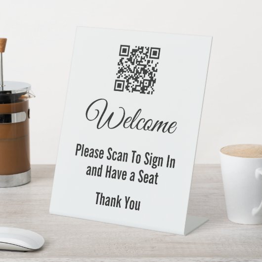 Welkom Scan om in te loggen QR-code Reclamebord Met Voetstuk (Insitu)