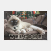 Welkom, Schattig blauw, siamese Kitten Deurmat (Voorkant)