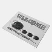 Welkom schattige hedelegelmoederskubs, aangepast d deurmat (Schuin)