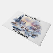 Welkom Schilderachtig winter Deurmat (Schuin)