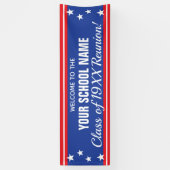Welkom school reunion Stars en Stripes Spandoek (Verticaal)