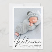 Welkom Script 4 Foto Geboorte Aankondiging (Voorkant)