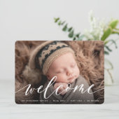 Welkom script | Aankondiging van de foto ter geboo (Staand voorkant)