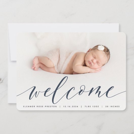 Welkom script | Aankondiging van de foto ter geboo (Voorkant)