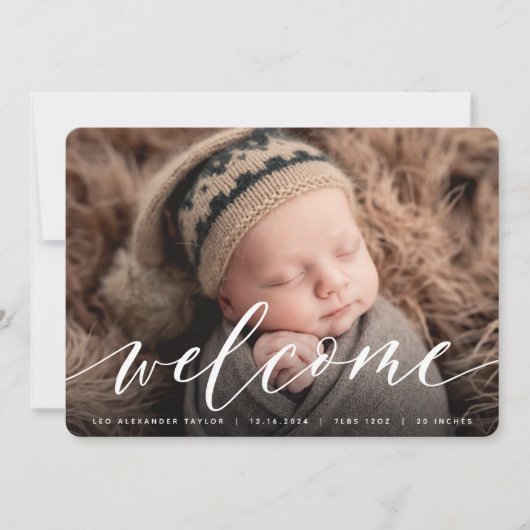 Welkom script | Aankondiging van de foto ter geboo (Voorkant)