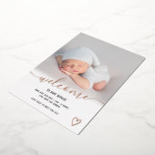 Welkom script baby roos goud folie uitnodiging (Gedraaid)