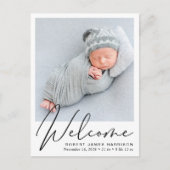 Welkom Script Foto Geboorte Aankondigingskaart (Voorkant)