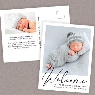 Welkom Script Foto Geboorte Aankondigingskaart