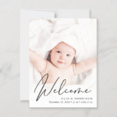 Welkom Script Foto Geboorteaankondiging Magneet Magnetische Uitnodiging (Voorkant)