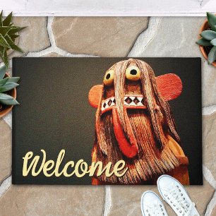 Welkom Script Kachina Pop Face Foto Lief Vet Deurmat