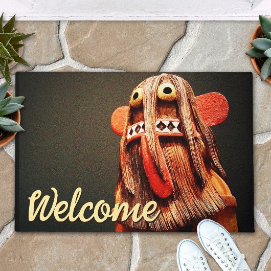 Welkom Script Kachina Pop Face Foto Lief Vet Deurmat
