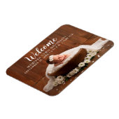 Welkom Script Meisje Foto Geboorteaankondiging Magneet (Linkerzijde)