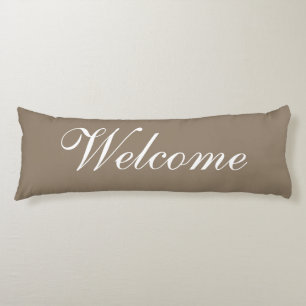 Welkom Script Modern Beige Brown Decorative Lichaamskussen