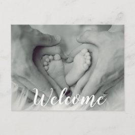 Welkom Script Overlay Photo Baby Newborn Birth Aankondigingskaart