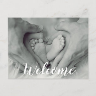 Welkom Script Overlay Photo Baby Newborn Birth Aankondigingskaart