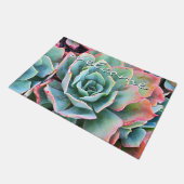 Welkom Script Vet Groen Cactus Close-up Foto Deurmat (Schuin)