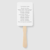 Welkom Script Zwart & Wit Ceremonie Program Sign Handwaaier (Achterkant)