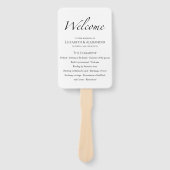 Welkom Script Zwart & Wit Ceremonie Program Sign Handwaaier (Voorkant)