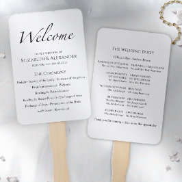 Welkom Script Zwart & Wit Ceremonie Program Sign Handwaaier