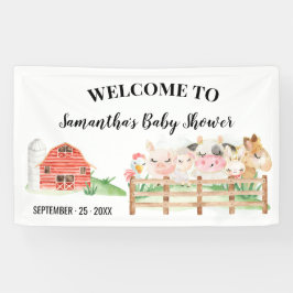 Welkom Sign Baby shower Boerderij Baby Animals Ban Spandoek