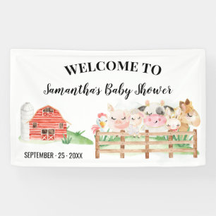 Welkom Sign Baby shower Boerderij Baby Animals Ban Spandoek