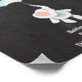 Welkom Sign baby shower elephant Blue Boy Shower Poster (Hoek)