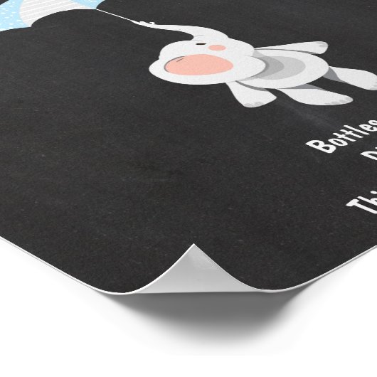 Welkom Sign baby shower elephant Blue Boy Shower Poster (Hoek)