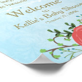 Welkom Sign baby shower Het is een jongen Blue Flo Poster (Hoek)