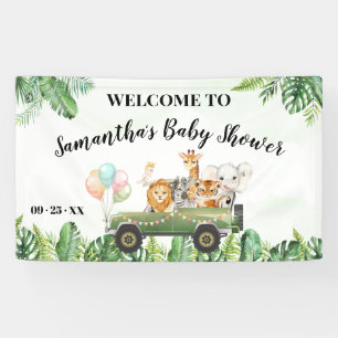 Welkom Sign Baby shower Safari Animals Banner