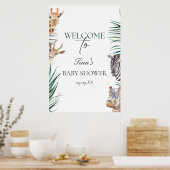 Welkom Sign Baby shower Safari Animals Poster (Keuken)
