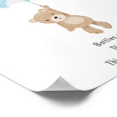 Welkom Sign baby shower Teddy Bear Blue Boy Poster (Hoek)