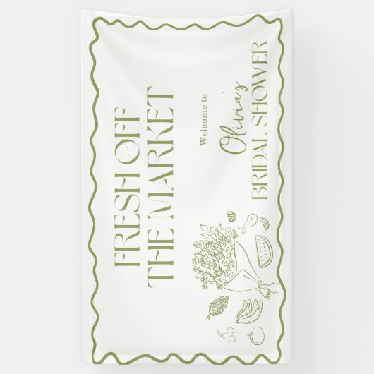 Welkom Sign Banner Fresh Off the Market Bridal (Verticaal)