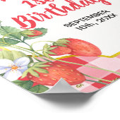 Welkom SIgn Berry Sweet Strawberry 1st Birthday Poster (Hoek)