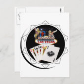 Welkom Sign Black Poker Chip Briefkaart (Voorkant / Achterkant)