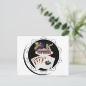 Welkom Sign Black Poker Chip Briefkaart (Staand voorkant)