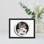 Welkom Sign Black Poker Chip Briefkaart (Staand voorkant)