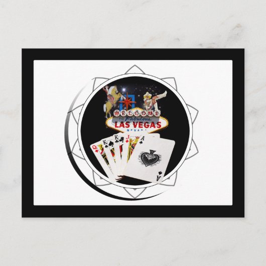 Welkom Sign Black Poker Chip Briefkaart (Voorkant)