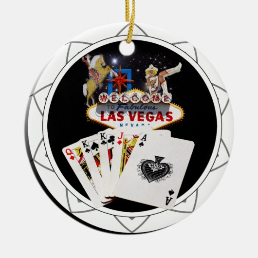 Welkom Sign Black Poker Chip Keramisch Ornament (Voorkant)