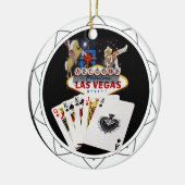 Welkom Sign Black Poker Chip Keramisch Ornament (Links)